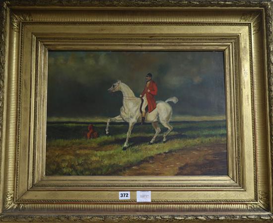 P. Stainforth, oil painting, Hunting scene, 38 x 52cm